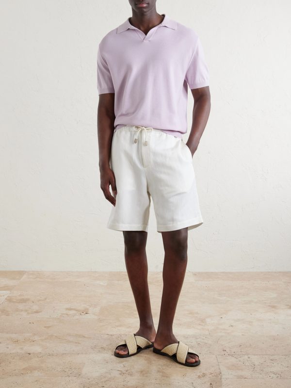 Straight-Leg Linen And Silk-Blend Bermuda Shorts - OU Straight-Leg Linen And Silk-Blend Bermuda Shorts - OU