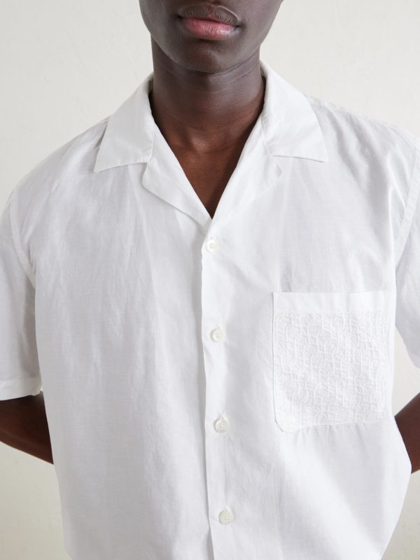 Camp-Collar Cotton and Linen-Blend Shirt - CU Camp-Collar Cotton and Linen-Blend Shirt - CU