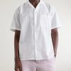 Camp-Collar Cotton and Linen-Blend Shirt - FR Camp-Collar Cotton and Linen-Blend Shirt - FR