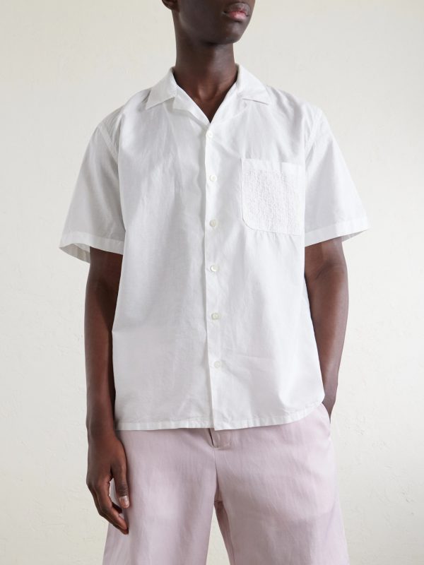 Camp-Collar Cotton and Linen-Blend Shirt - FR Camp-Collar Cotton and Linen-Blend Shirt - FR