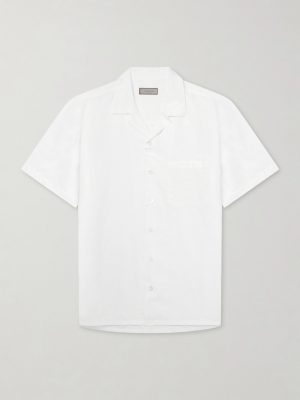 Camp-Collar Cotton and Linen-Blend Shirt Camp-Collar Cotton and Linen-Blend Shirt