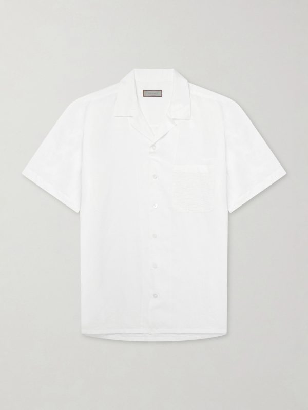 Camp-Collar Cotton and Linen-Blend Shirt Camp-Collar Cotton and Linen-Blend Shirt