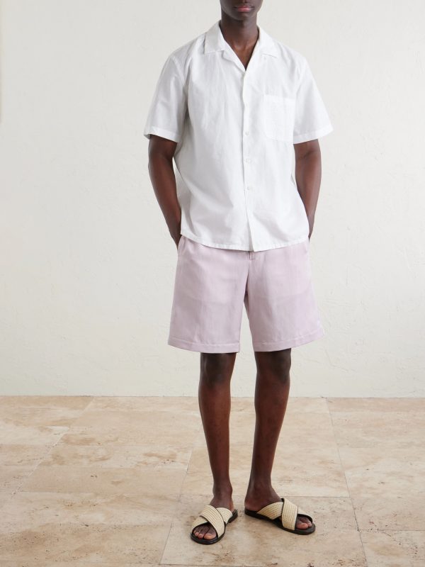 Camp-Collar Cotton and Linen-Blend Shirt - OU Camp-Collar Cotton and Linen-Blend Shirt - OU