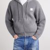 Logo-Embroidered Wool Hoodie - FR Logo-Embroidered Wool Hoodie - FR