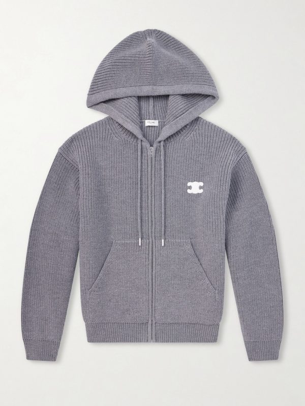 Logo-Embroidered Wool Hoodie Logo-Embroidered Wool Hoodie