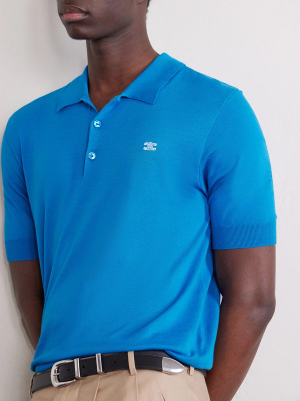 Triomphe Logo-Embroidered Cotton Polo Shirt - CU Triomphe Logo-Embroidered Cotton Polo Shirt - CU