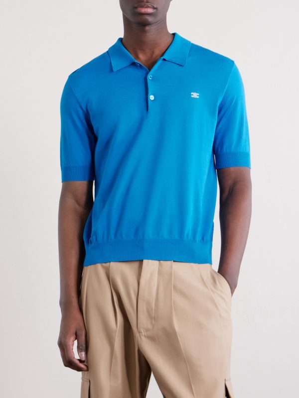 Triomphe Logo-Embroidered Cotton Polo Shirt - FR Triomphe Logo-Embroidered Cotton Polo Shirt - FR