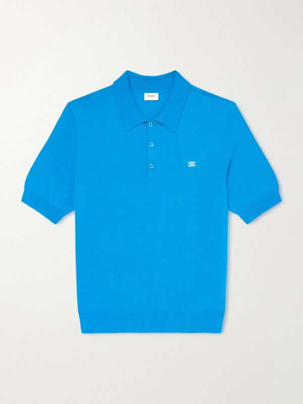 Triomphe Logo-Embroidered Cotton Polo Shirt Triomphe Logo-Embroidered Cotton Polo Shirt