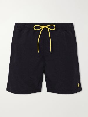 Straight-Leg Mid-Length Logo-Embroidered Swim Shorts Straight-Leg Mid-Length Logo-Embroidered Swim Shorts