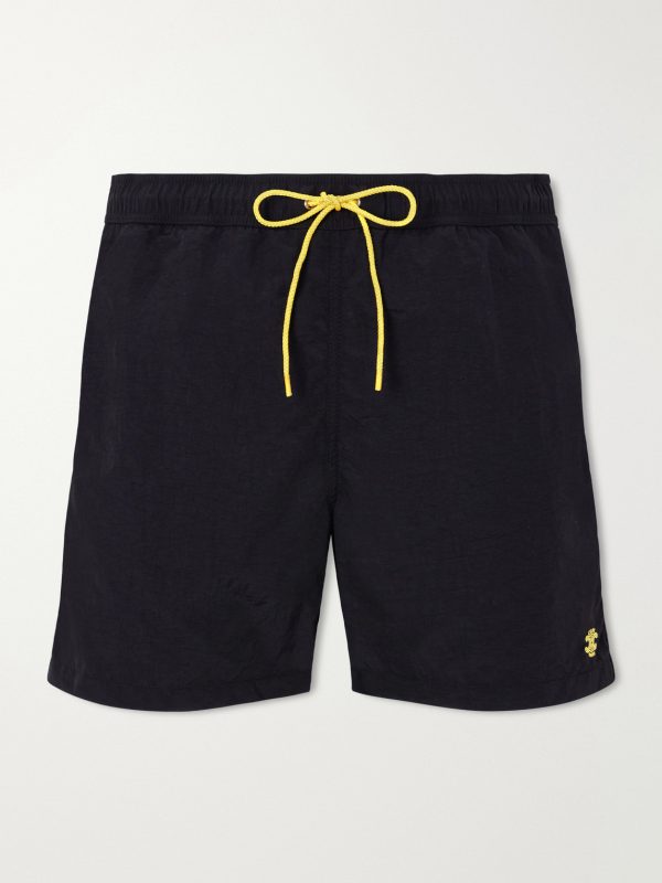 Straight-Leg Mid-Length Logo-Embroidered Swim Shorts Straight-Leg Mid-Length Logo-Embroidered Swim Shorts