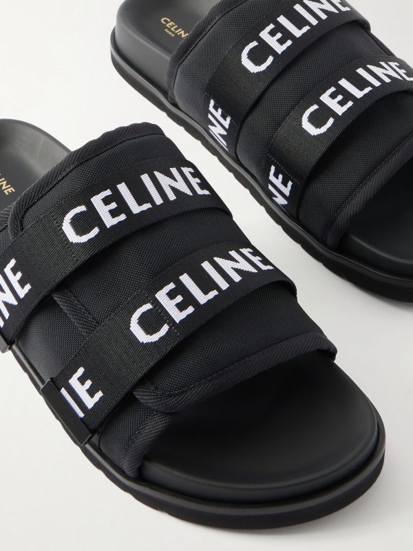 Logo-Jacquard Canvas Sandals - CU