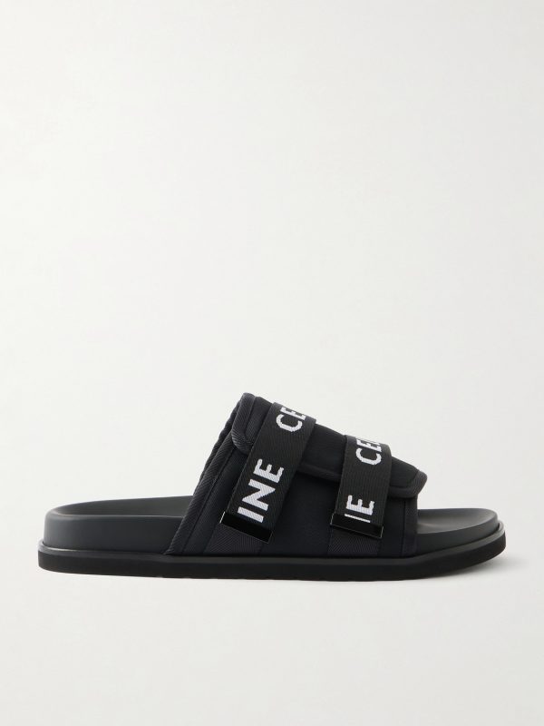 Logo-Jacquard Canvas Sandals