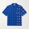 Camp-Collar Logo-Print Cotton-Taffeta Shirt