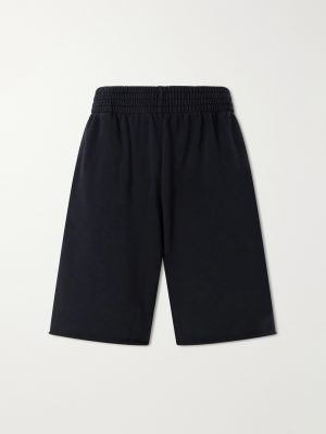 Straight-Leg Logo-Embroidered Cotton-Jersey Shorts