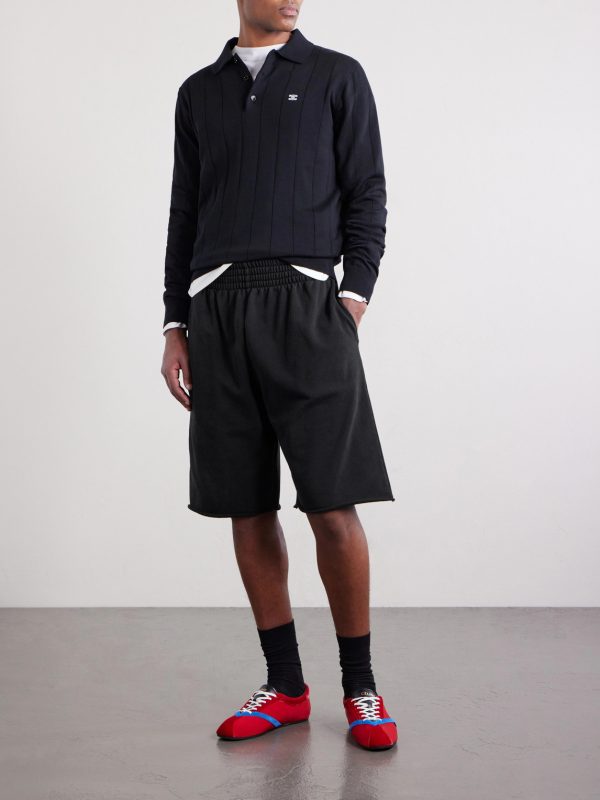 Straight-Leg Logo-Embroidered Cotton-Jersey Shorts - OU Straight-Leg Logo-Embroidered Cotton-Jersey Shorts - OU