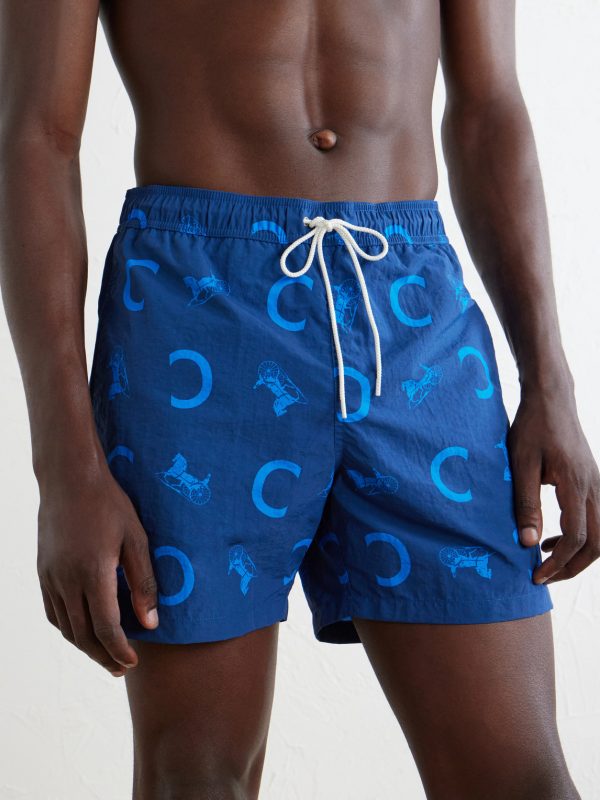 Straight-Leg Mid-Length Printed Swim Shorts - FR Straight-Leg Mid-Length Printed Swim Shorts - FR