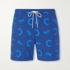 Straight-Leg Mid-Length Printed Swim Shorts Straight-Leg Mid-Length Printed Swim Shorts