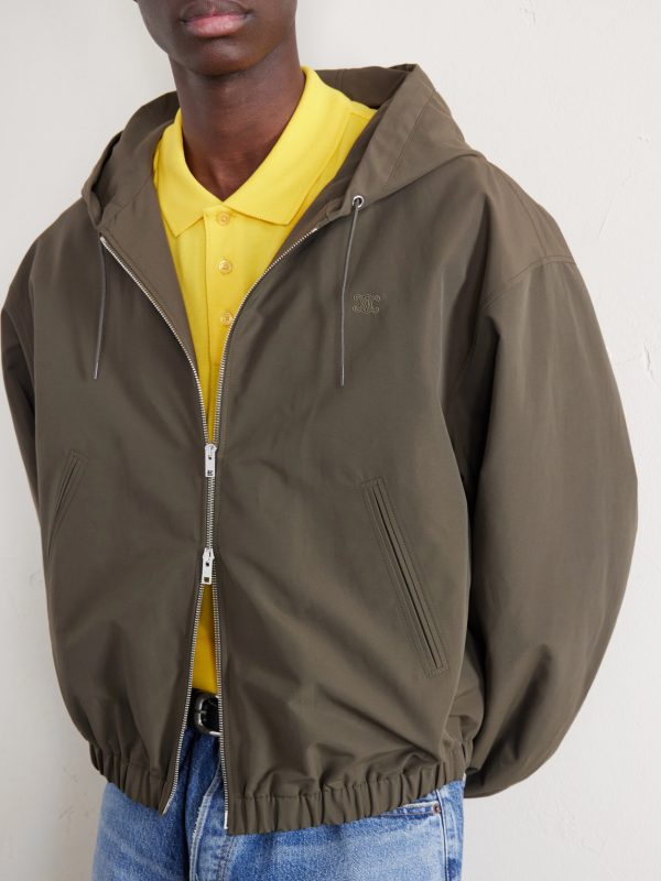 Hooded Triomphe-Embroidered Cotton-Blend Jacket - CU Hooded Triomphe-Embroidered Cotton-Blend Jacket - CU