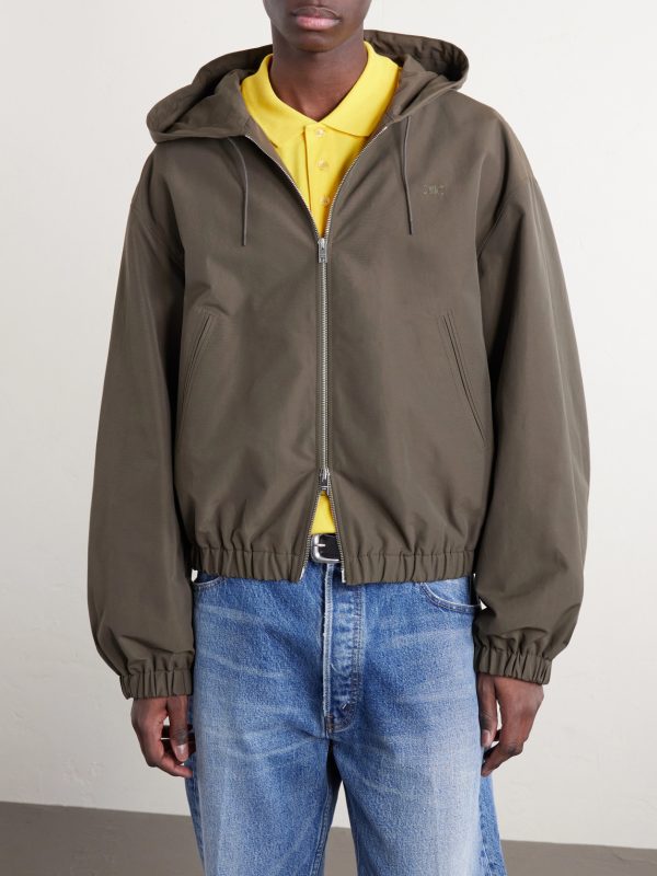 Hooded Triomphe-Embroidered Cotton-Blend Jacket - FR Hooded Triomphe-Embroidered Cotton-Blend Jacket - FR