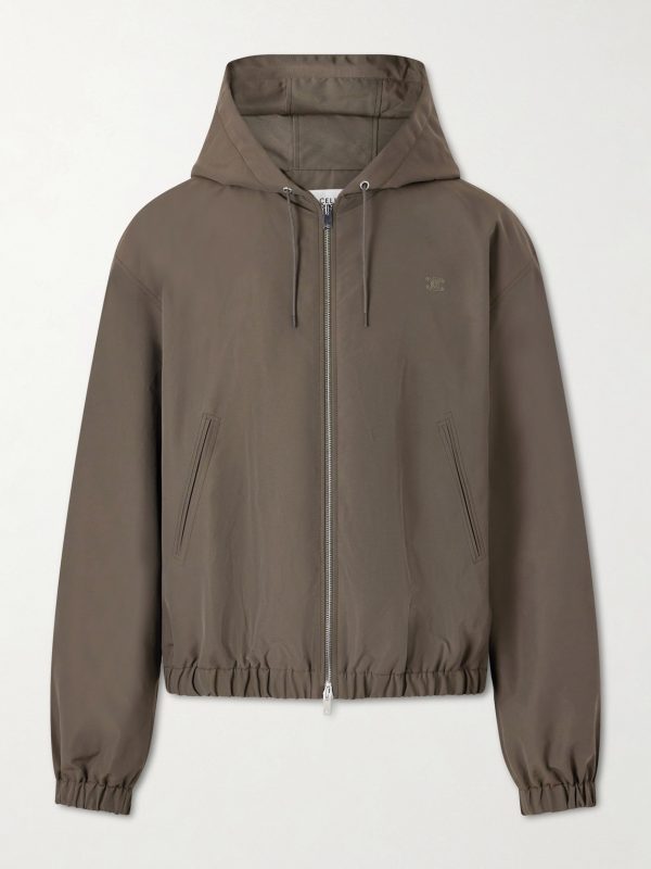 Hooded Triomphe-Embroidered Cotton-Blend Jacket Hooded Triomphe-Embroidered Cotton-Blend Jacket