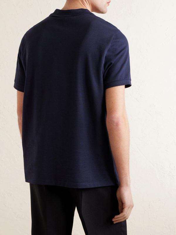 Logo-Embroidered Cotton-Piqué Polo Shirt - BK
