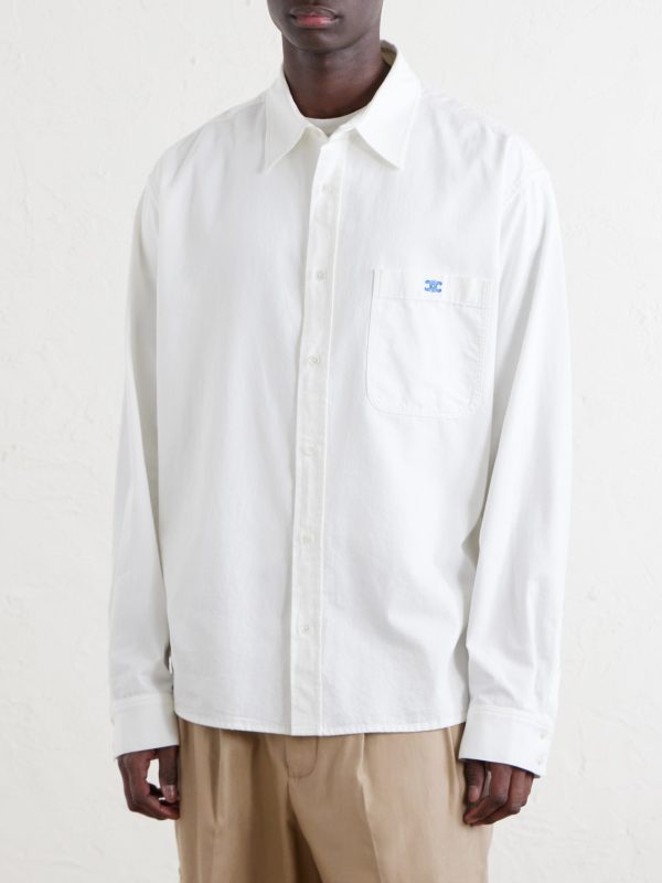 Logo-Embroidered Cotton-Twill Shirt - FR