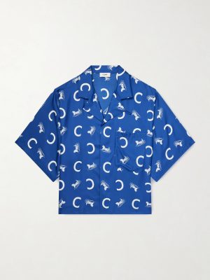Scout Camp-Collar Printed Silk-Twill Shirt Scout Camp-Collar Printed Silk-Twill Shirt