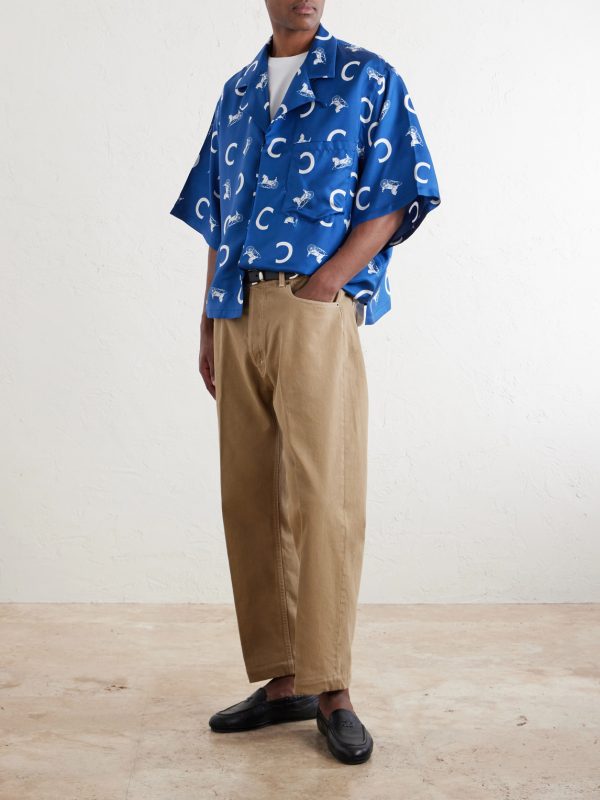 Scout Camp-Collar Printed Silk-Twill Shirt - OU Scout Camp-Collar Printed Silk-Twill Shirt - OU
