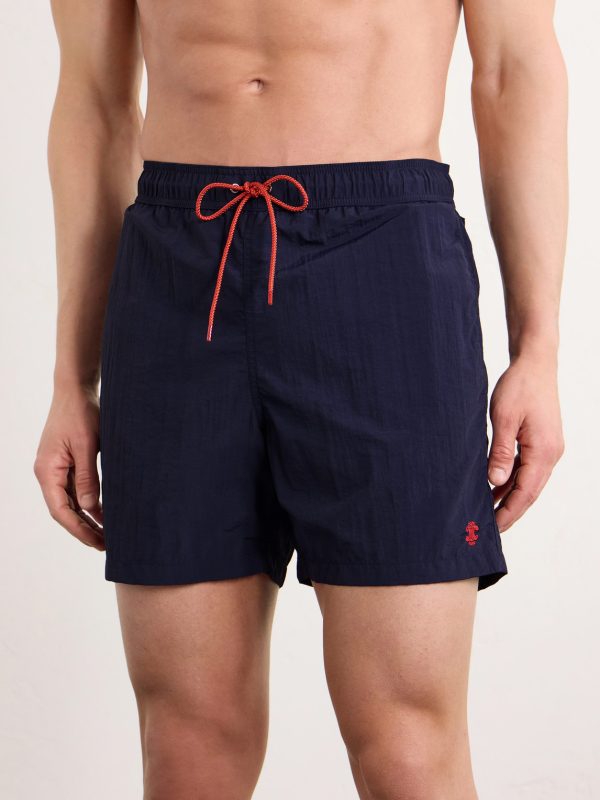 Straight-Leg Mid-Length Logo-Embroidered Swim Shorts - OU Straight-Leg Mid-Length Logo-Embroidered Swim Shorts - OU