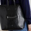 Cabas Medium Leather Tote Bag - E2