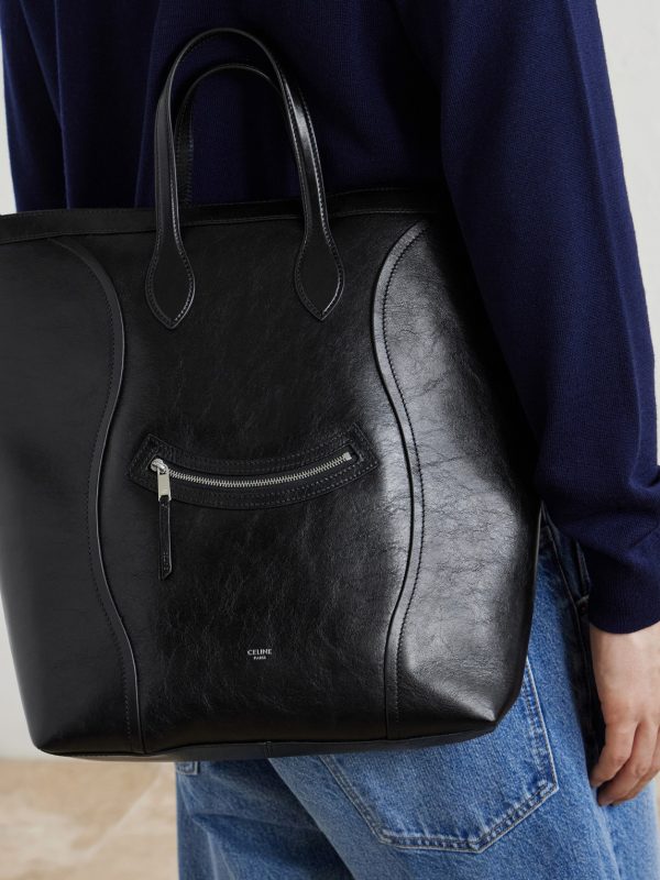 Cabas Medium Leather Tote Bag - E2