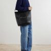 Cabas Medium Leather Tote Bag - OU