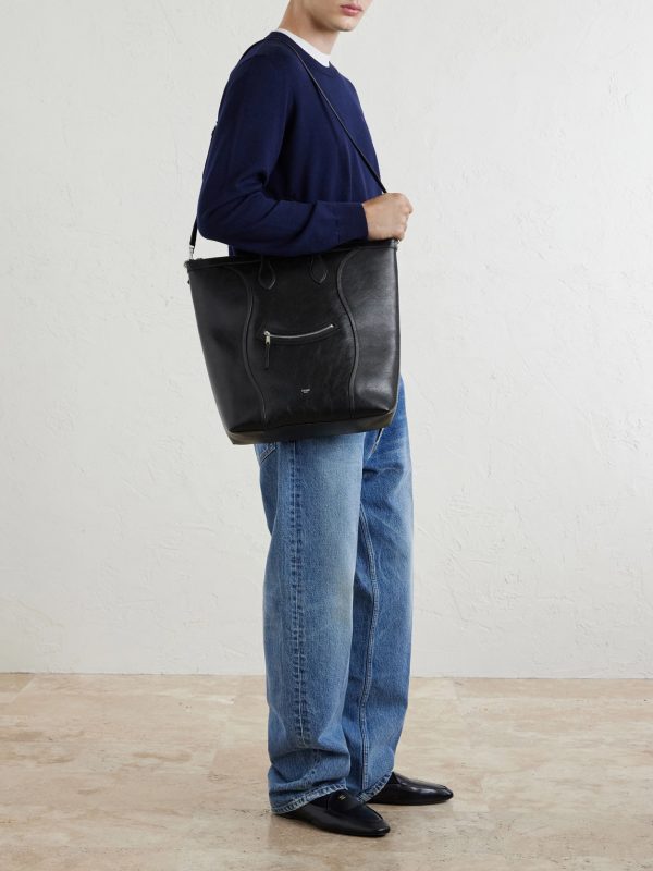 Cabas Medium Leather Tote Bag - OU