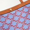 Medium Leather-Trimmed Monogrammed Coated-Canvas Tote Bag - CU