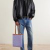 Medium Leather-Trimmed Monogrammed Coated-Canvas Tote Bag - FR