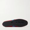 Velvet, Suede and Leather-Trimmed Stretch-Knit Sneakers - E1 Velvet, Suede and Leather-Trimmed Stretch-Knit Sneakers - E1