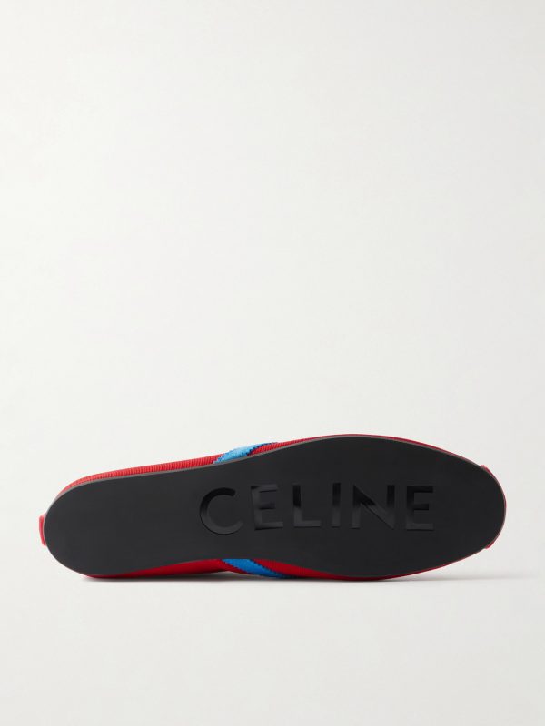 Velvet, Suede and Leather-Trimmed Stretch-Knit Sneakers - E1 Velvet, Suede and Leather-Trimmed Stretch-Knit Sneakers - E1