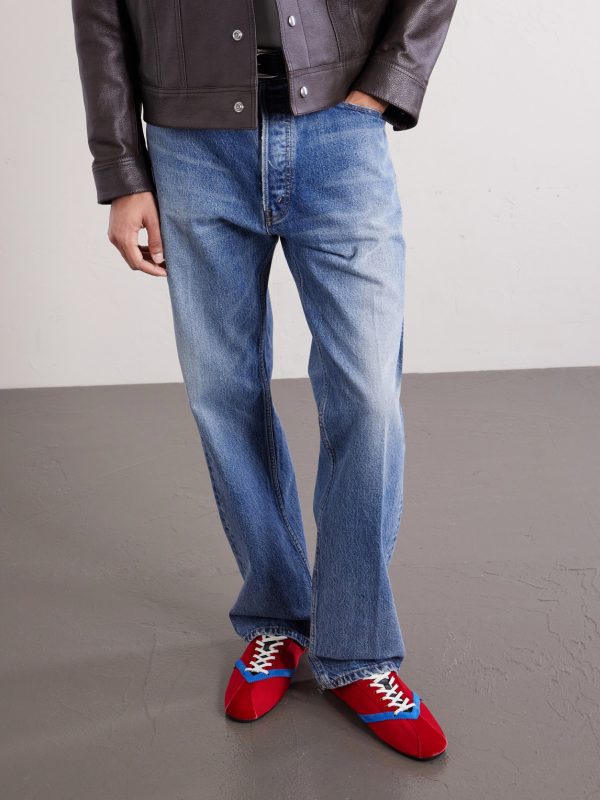 Velvet, Suede and Leather-Trimmed Stretch-Knit Sneakers - OU Velvet, Suede and Leather-Trimmed Stretch-Knit Sneakers - OU