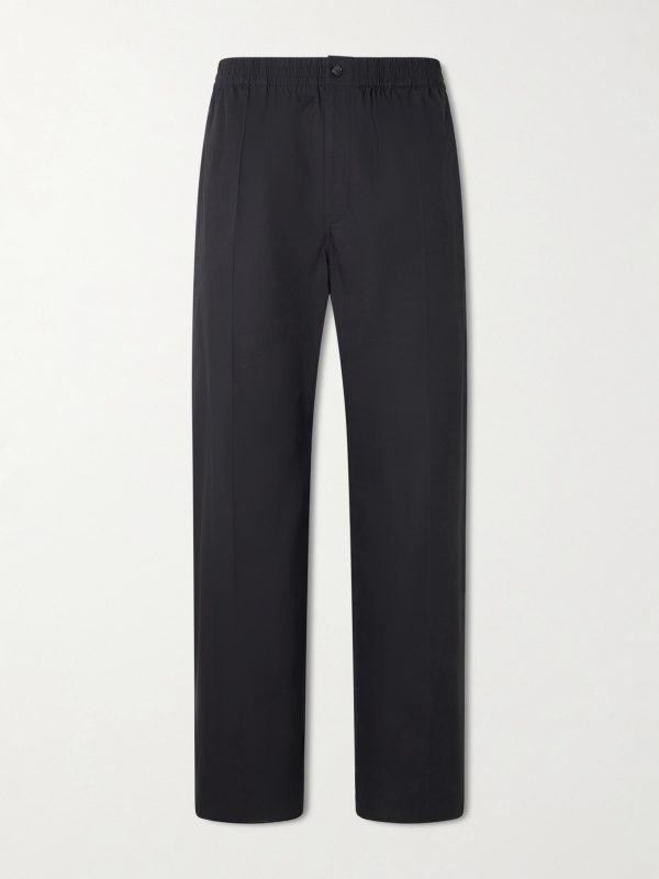 Straight-Leg Cotton and Linen-Blend Trousers