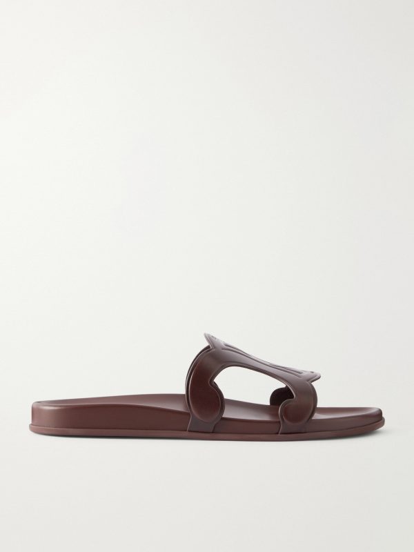 Triomphe Logo-Embossed Leather Slides Triomphe Logo-Embossed Leather Slides