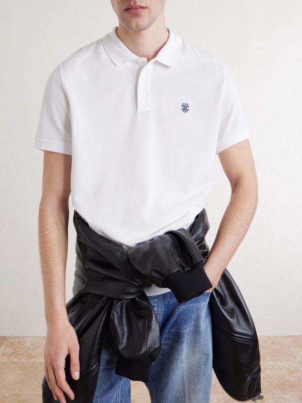 Logo-Embroidered Cotton-Piqué Polo Shirt - E2 Logo-Embroidered Cotton-Piqué Polo Shirt - E2