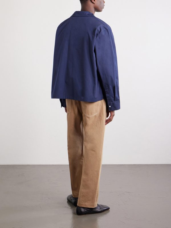 Logo-Embroidered Cotton and Linen-Blend Shirt - BK Logo-Embroidered Cotton and Linen-Blend Shirt - BK