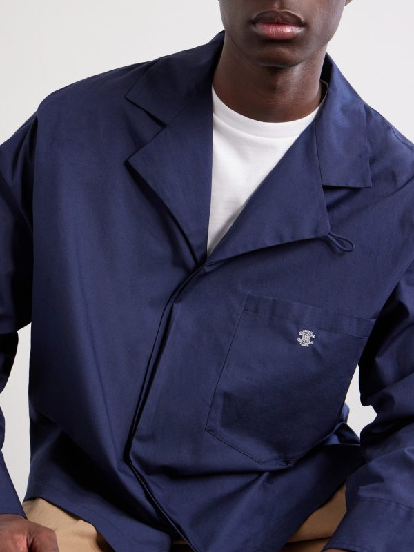 Logo-Embroidered Cotton and Linen-Blend Shirt - CU Logo-Embroidered Cotton and Linen-Blend Shirt - CU