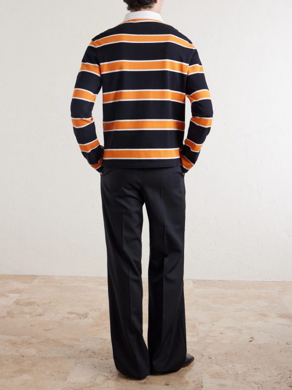 Striped Cotton-Jersey Polo Shirt - BK Striped Cotton-Jersey Polo Shirt - BK