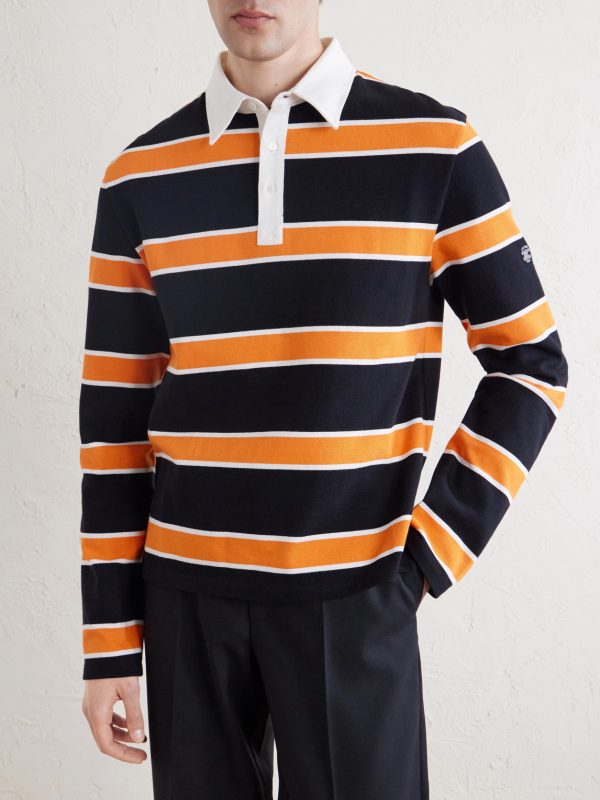 Striped Cotton-Jersey Polo Shirt - FR Striped Cotton-Jersey Polo Shirt - FR