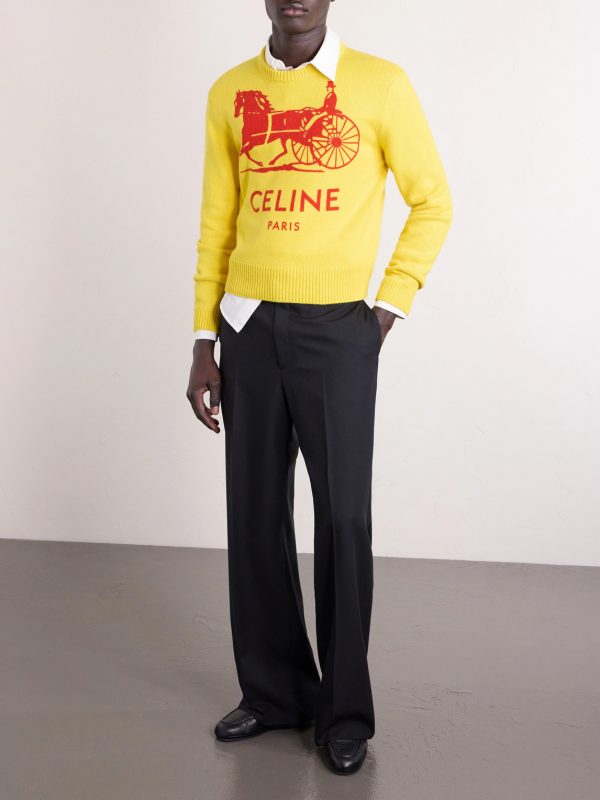 Cropped Logo-Intarsia Cashmere Sweater - OU Cropped Logo-Intarsia Cashmere Sweater - OU