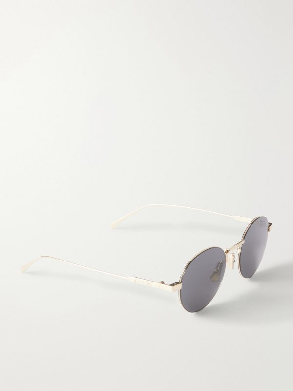 Round-Frame Gold-Tone Sunglasses - FR Round-Frame Gold-Tone Sunglasses - FR