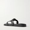 Triomphe Logo-Embossed Leather Slides - BK Triomphe Logo-Embossed Leather Slides - BK