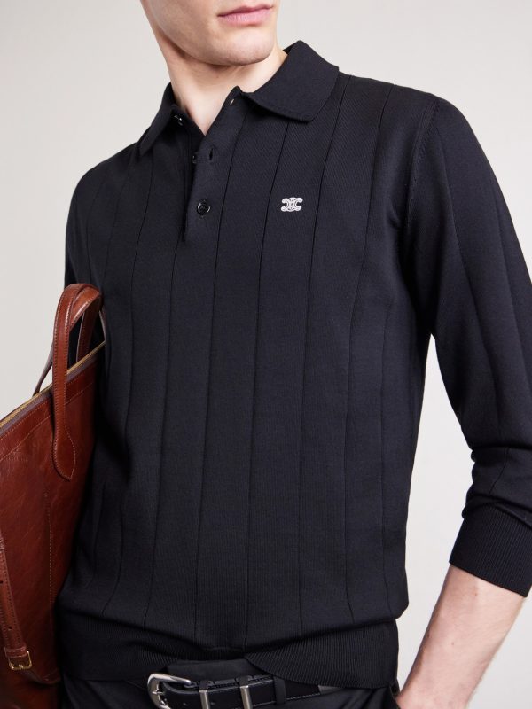 Silk and Cotton-Blend Polo Sweater - CU Silk and Cotton-Blend Polo Sweater - CU