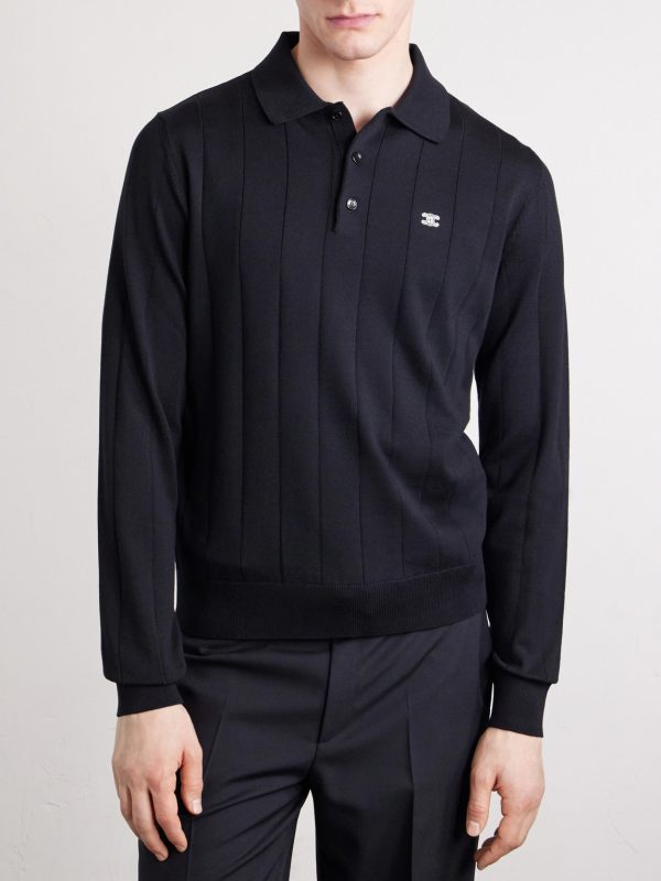Silk and Cotton-Blend Polo Sweater - FR Silk and Cotton-Blend Polo Sweater - FR